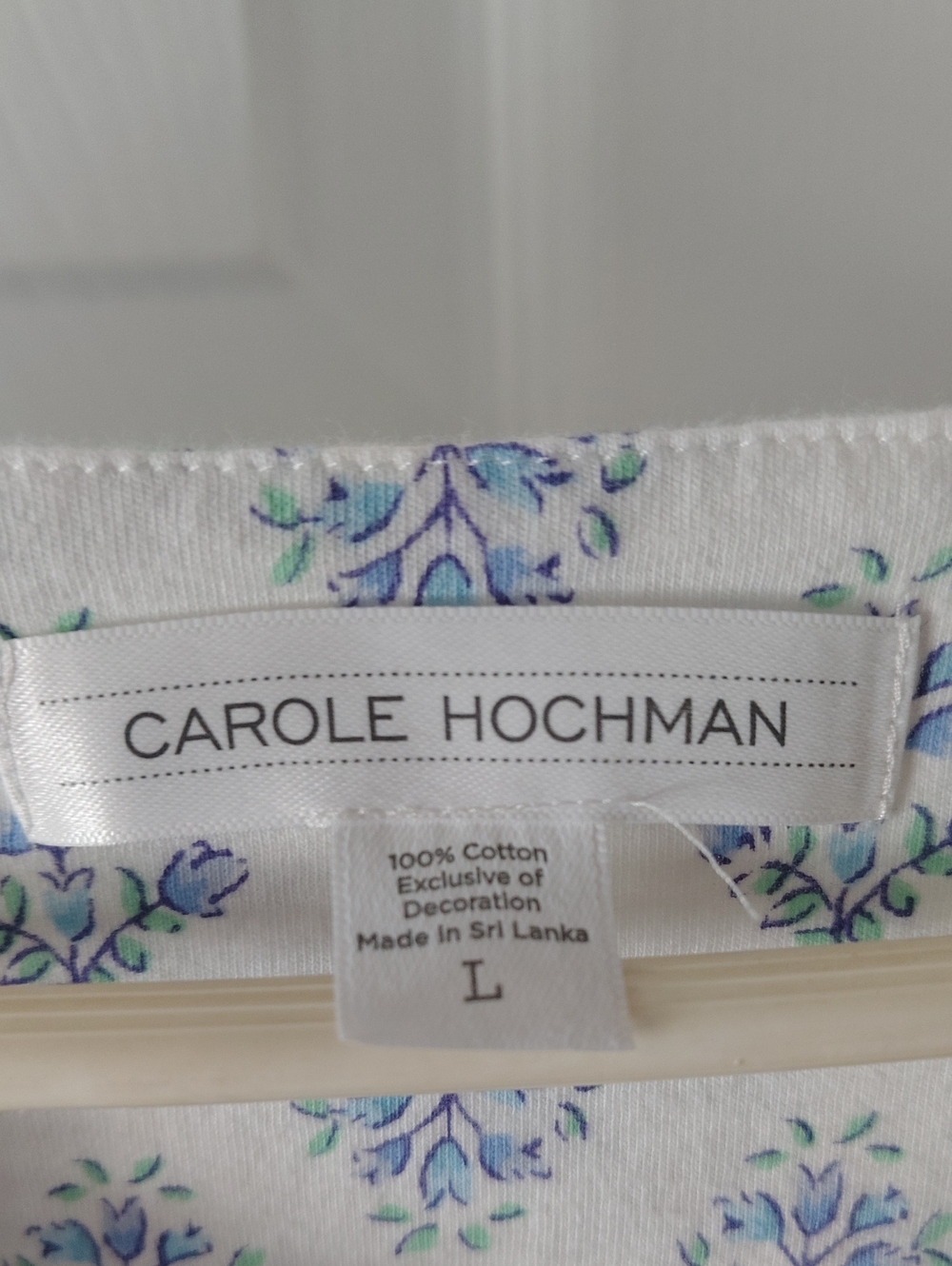 Carole Hochman Blue Medallion Waltz Cotton Jersey Nightgown Large - Picture 6 of 8